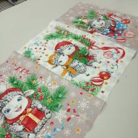Рогожка  Новогодние овечки, купон 60*150 см, рис 13665 150 см