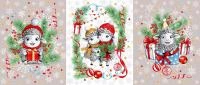 Рогожка  Новогодние овечки, купон 60*150 см, рис 13665 150 см